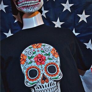 Colorful Skull Graphic T-Shirt